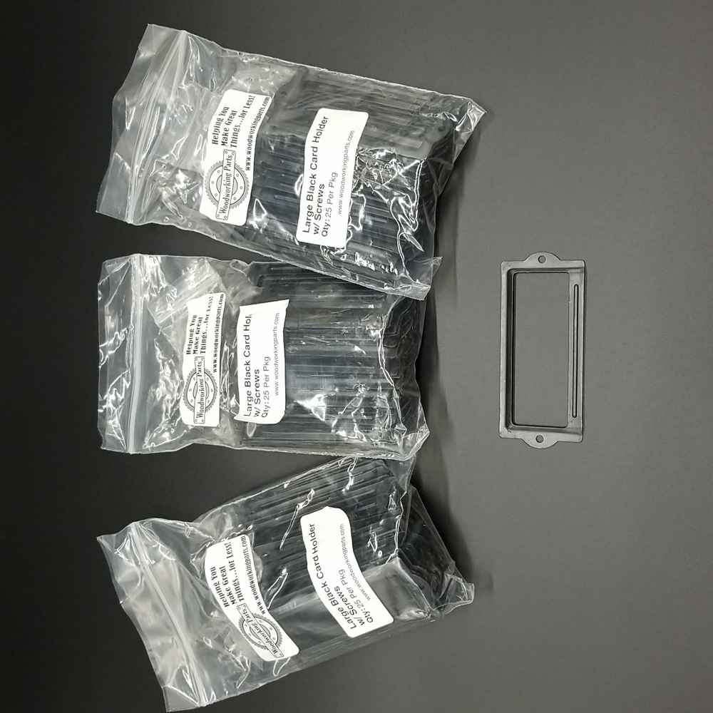 74 Large Black Plated Metal Card Holders with Screws